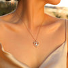 Collana con cuore e pietra portafortuna con brillantini e scritta da donna ATREND