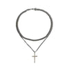 Collana cuban con croce a doppio strato in acciaio inossidabile da uomo ATREND