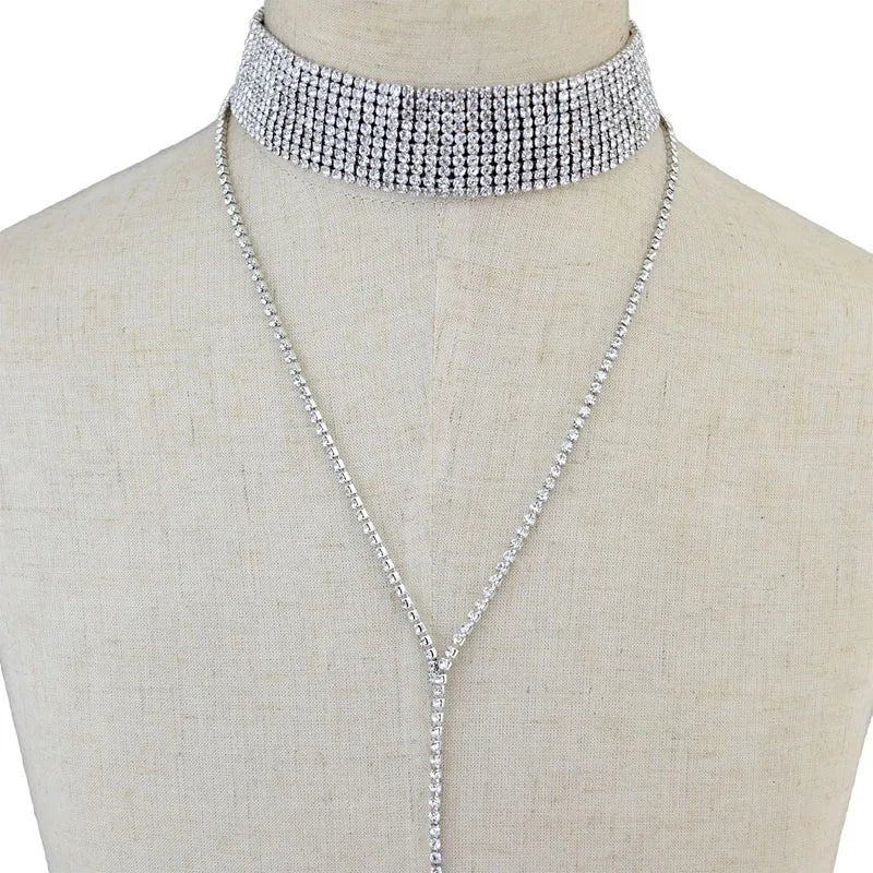 Collana girocollo pendente con brillantini da donna ATREND