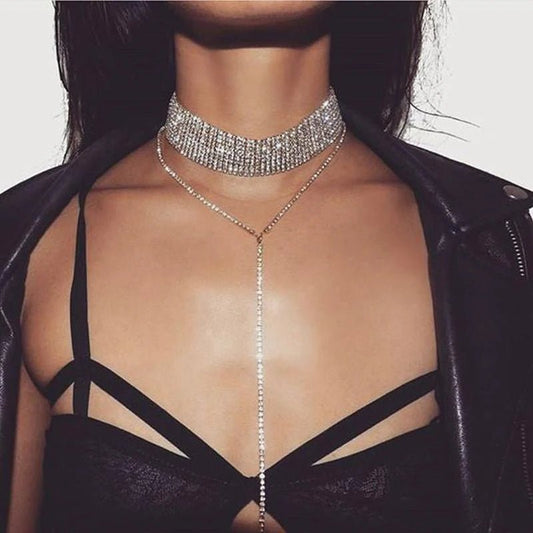 Collana girocollo pendente con brillantini da donna ATREND