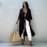 Copri costume lungo morbido con cintura da donna - copri costume ATREND