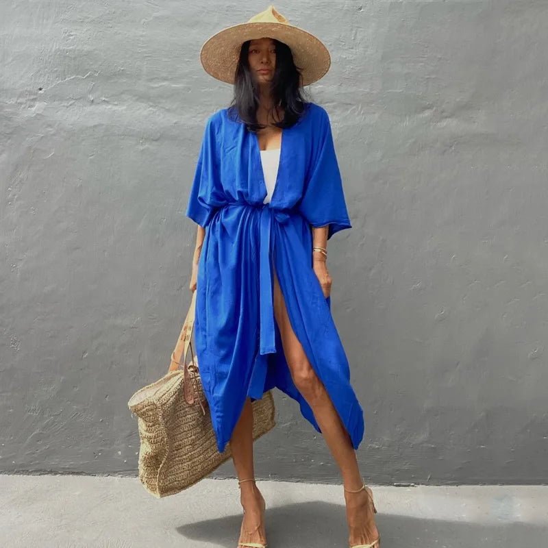 Copri costume lungo morbido con cintura da donna - copri costume ATREND