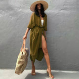 Copri costume lungo morbido con cintura da donna - copri costume ATREND