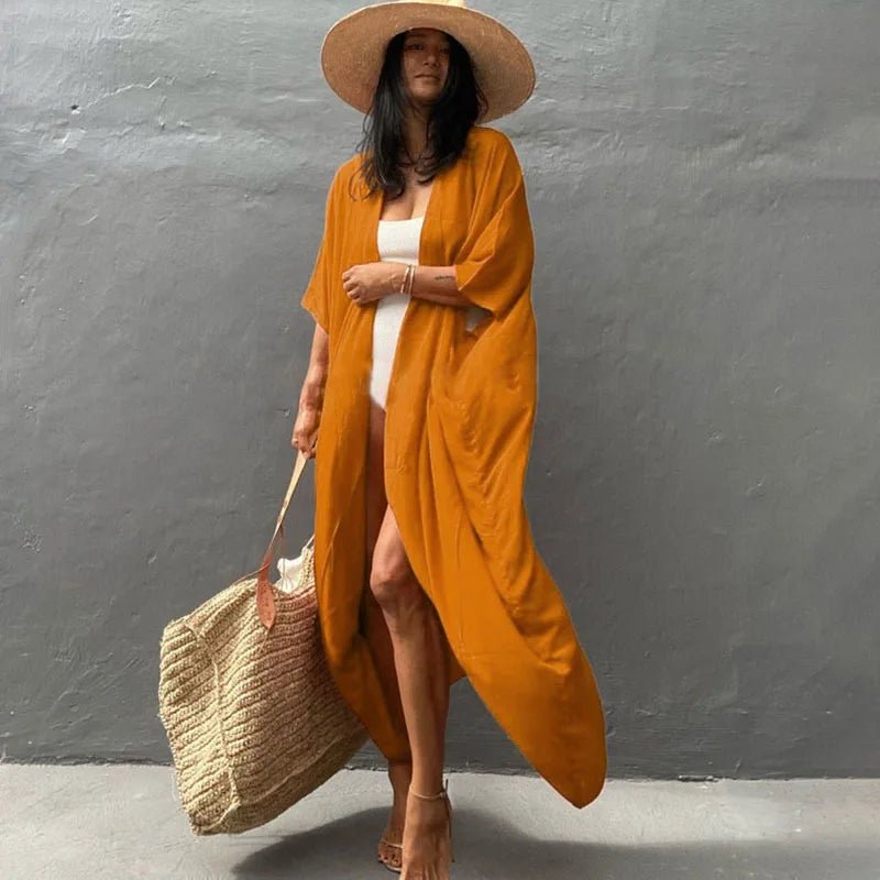 Copri costume lungo morbido con cintura da donna - copri costume ATREND