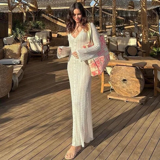 Copri costume casual a rete lungo da donna - copri costume ATREND