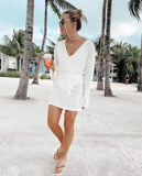 Copri costume corto a maniche lunghe trasparente da donna - copri costume ATREND