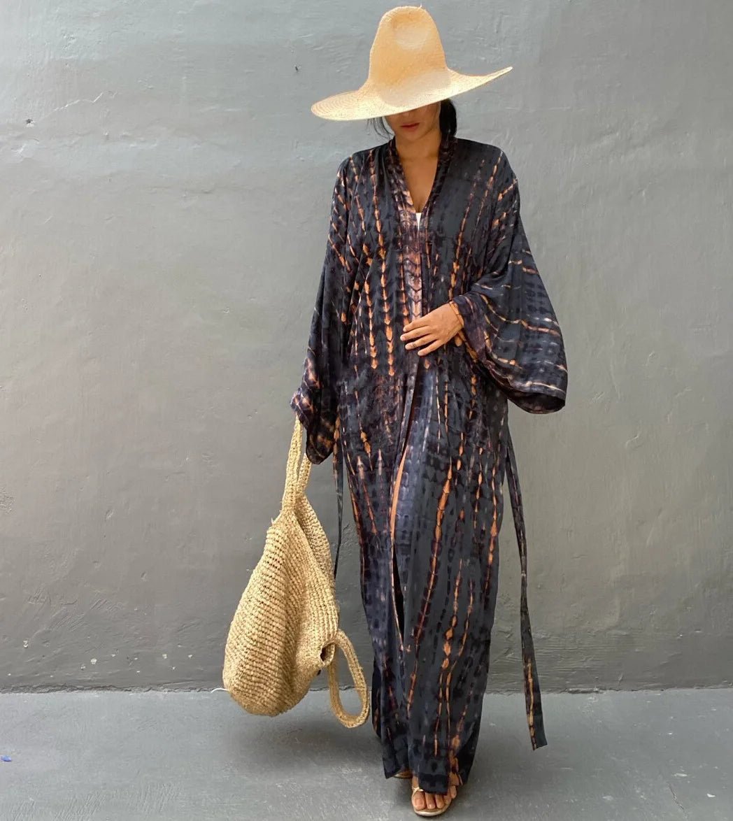 Copri costume lungo con cintura in vita da donna - copri costume ATREND