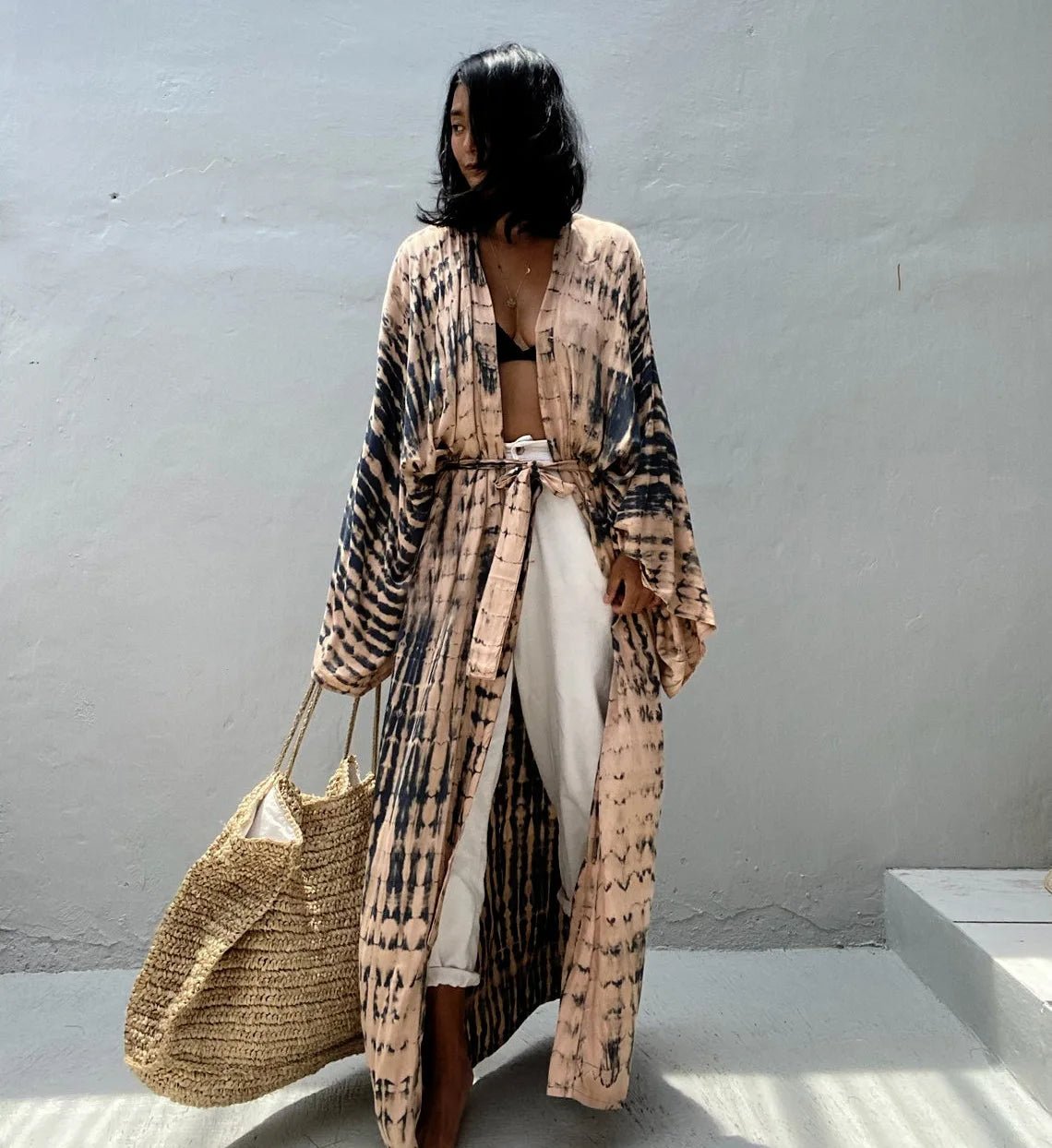 Copri costume lungo con cintura in vita da donna - copri costume ATREND