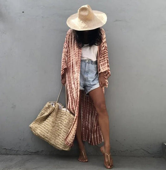 Copri costume lungo con cintura in vita da donna - copri costume ATREND