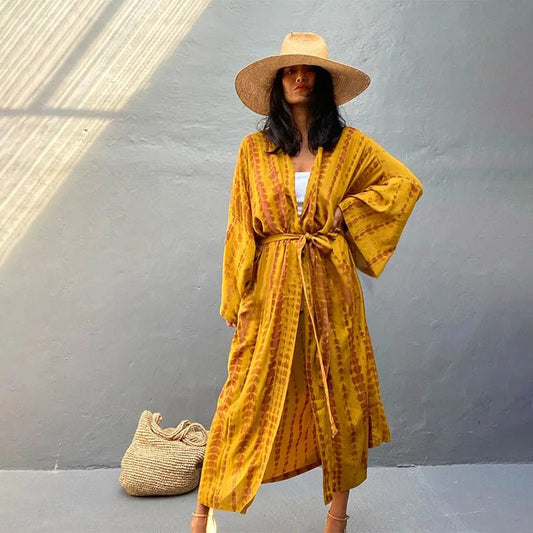 Copri costume lungo con cintura in vita da donna - copri costume ATREND