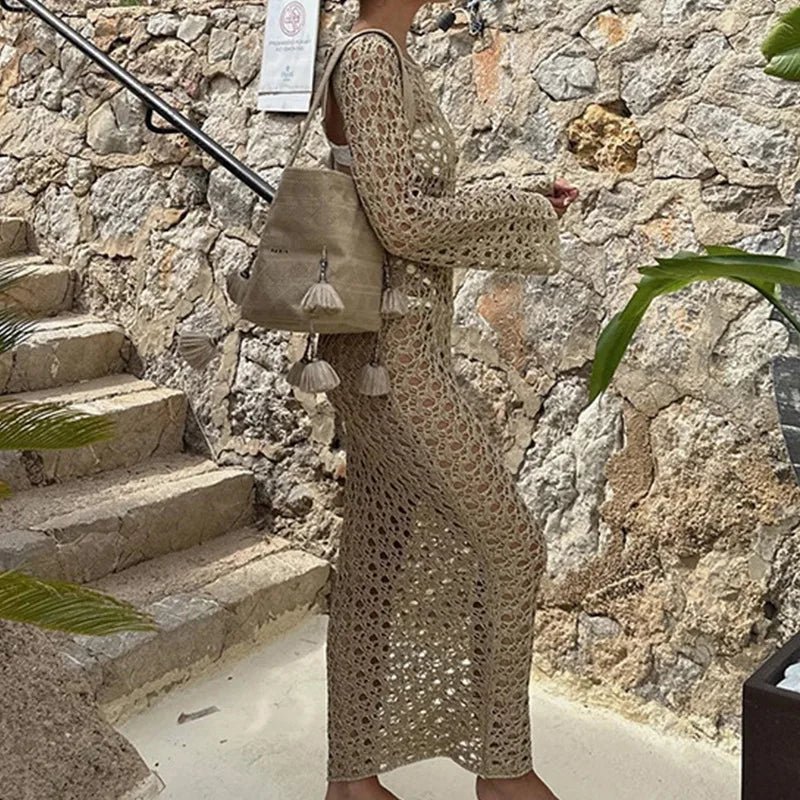 Copri costume lungo lavorato a mano da donna - copri costume ATREND