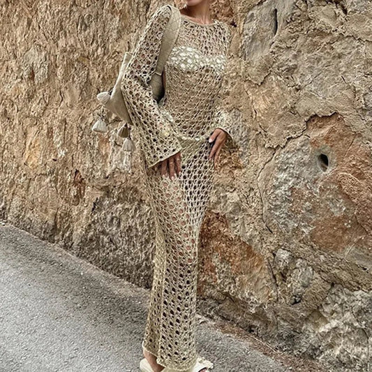 Copri costume lungo lavorato a mano da donna - copri costume ATREND