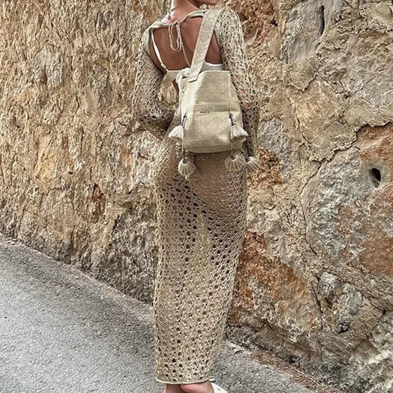 Copri costume lungo lavorato a mano da donna - copri costume ATREND