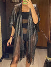 Copricostume trasparente lucido con frange da donna ATREND