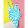 Costume intero bicolor intrecciato con stampa leopardata da donna ATREND