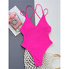 Costume intero bicolor intrecciato con stampa leopardata da donna ATREND