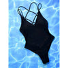 Costume intero bicolor intrecciato con stampa leopardata da donna ATREND