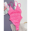 Costume intero bicolor intrecciato con stampa leopardata da donna ATREND