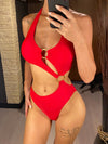 Costume intero scavato asimmetrico con occhielli in metallo da donna ATREND