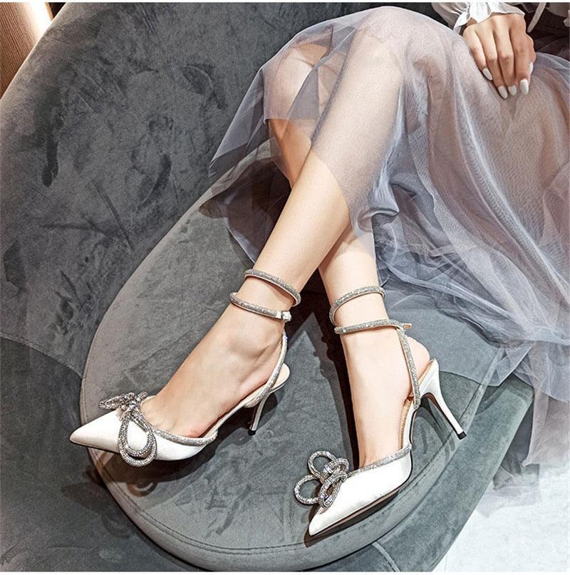 Decollette in seta con strass glitterati da donna - Decollete ATREND