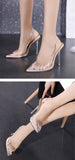 Decollette trasparenti con tacco a spillo Chain design da donna - Decollete ATREND