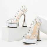 Decollette trasparenti in PVC con pietre da donna ATREND
