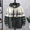 Felpa casual con cappuccio bicolore con lettere da uomo ATREND