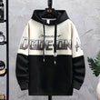 Felpa casual con cappuccio bicolore con lettere da uomo ATREND