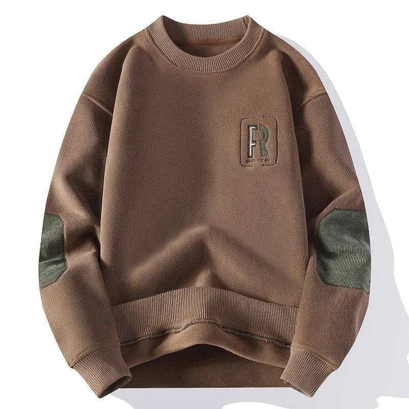 Felpa casual girocollo in pile con lettera da uomo - Felpa uomo ATREND