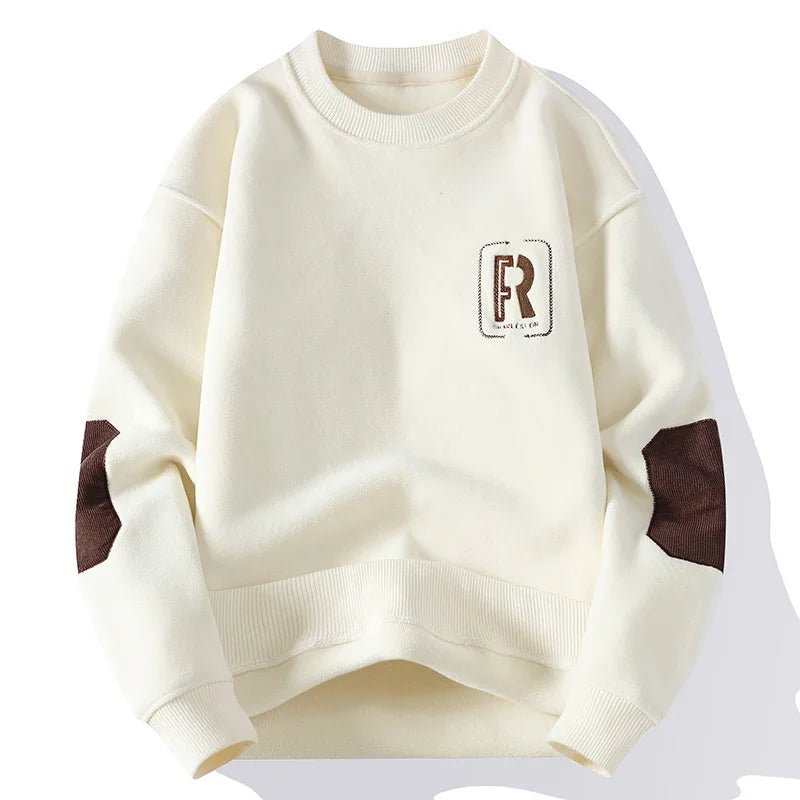 Felpa casual girocollo in pile con lettera da uomo - Felpa uomo ATREND