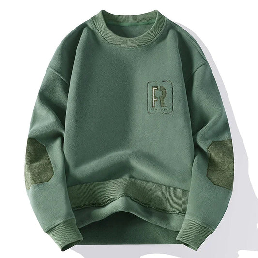 Felpa casual girocollo in pile con lettera da uomo - Felpa uomo ATREND