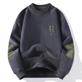 Felpa casual girocollo in pile con lettera da uomo - Felpa uomo ATREND