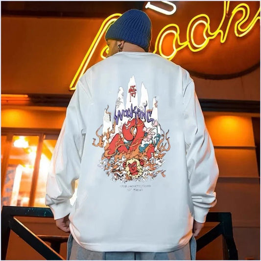 Felpa casual grafica a maniche lunghe da uomo ATREND