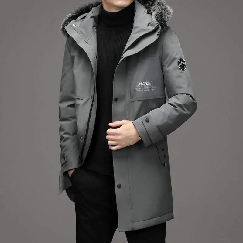 Giacca casual con cappuccio e pelo da uomo ATREND