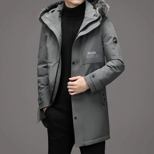 Giacca casual con cappuccio e pelo da uomo ATREND