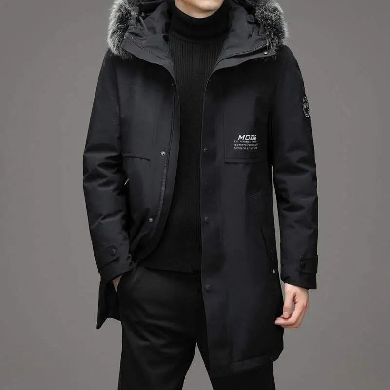 Giacca casual con cappuccio e pelo da uomo ATREND