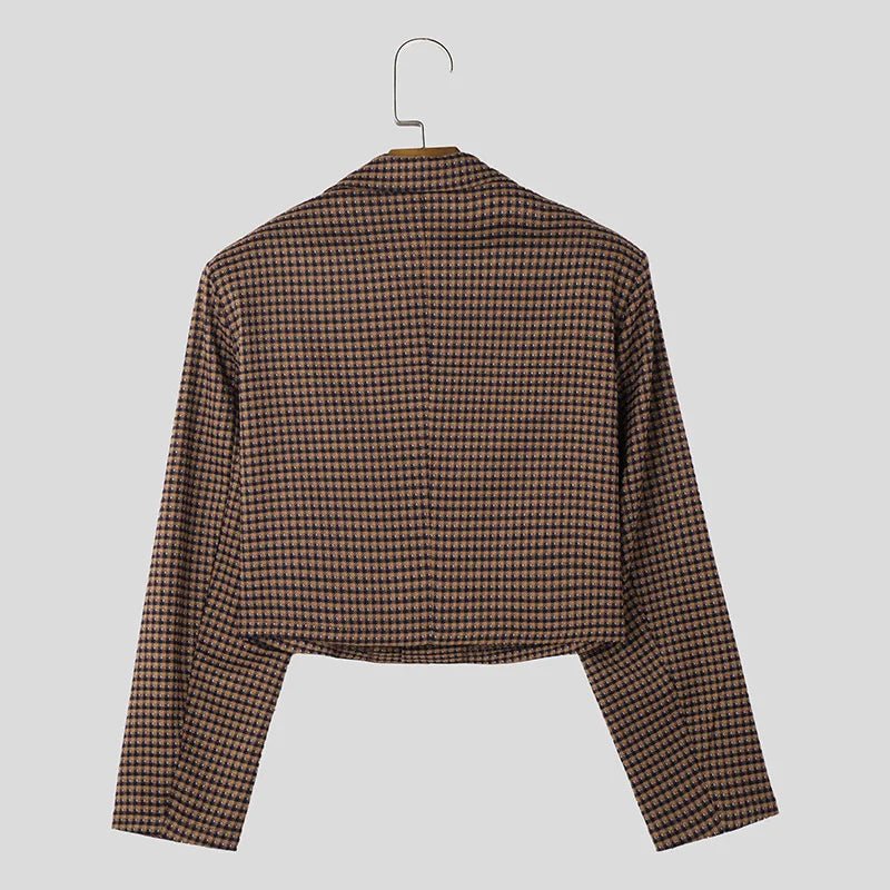 Giacca casual corta a quadri da uomo ATREND
