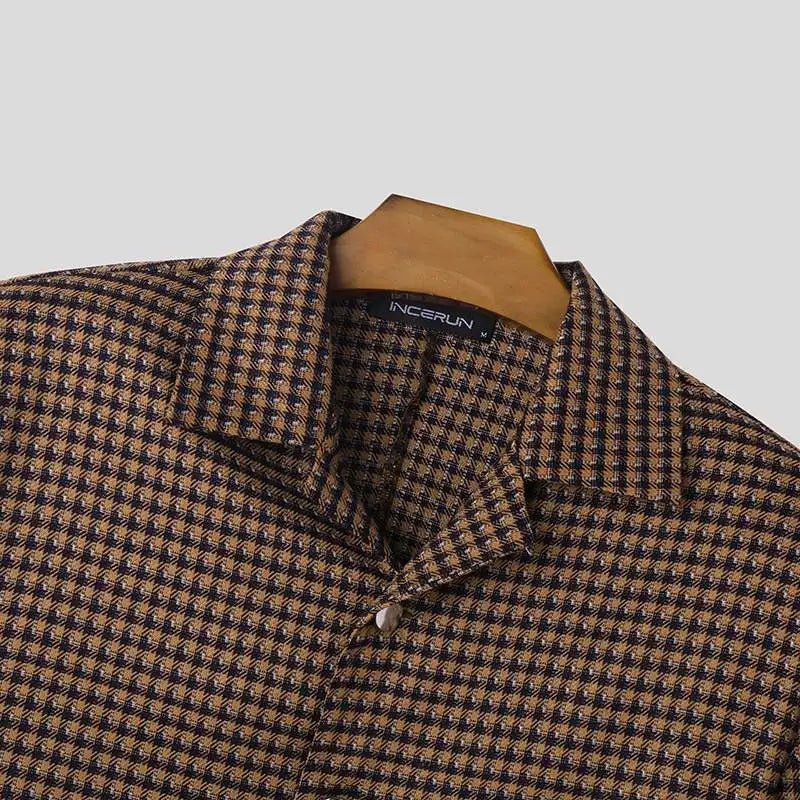 Giacca casual corta a quadri da uomo ATREND