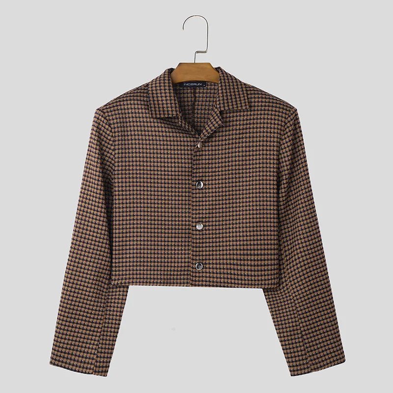 Giacca casual corta a quadri da uomo ATREND