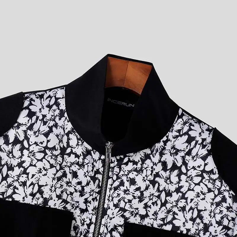 Giacca patchwork floreale multitasche da uomo ATREND
