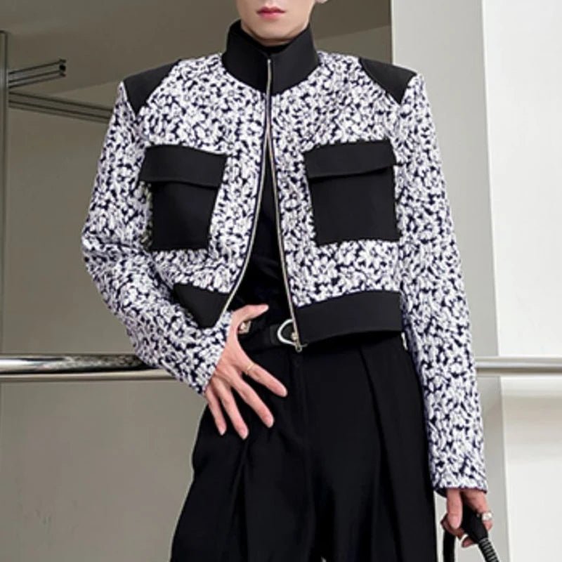 Giacca patchwork floreale multitasche da uomo ATREND