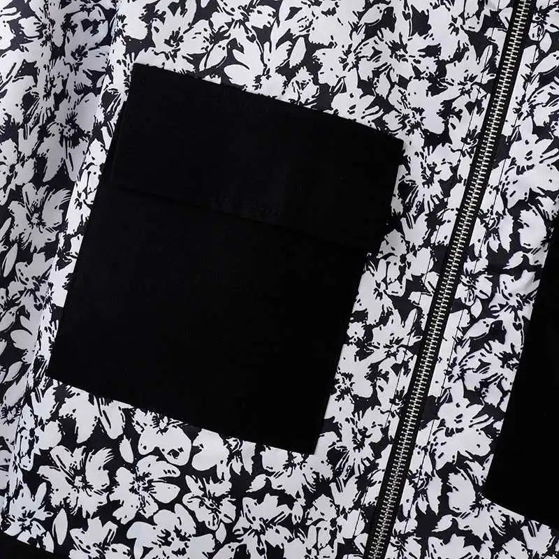 Giacca patchwork floreale multitasche da uomo ATREND