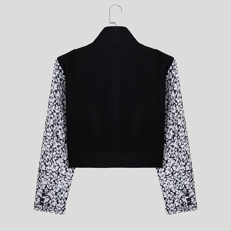 Giacca patchwork floreale multitasche da uomo ATREND