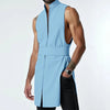Gilet lungo aperto con cintura senza maniche da uomo ATREND