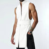 Gilet lungo aperto con cintura senza maniche da uomo ATREND