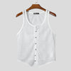 Gilet trasparente in pizzo senza maniche con bottoni da uomo ATREND