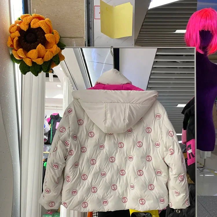 Giubbino bicolor impermeabile con cappuccio da donna ATREND