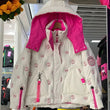 Giubbino bicolor impermeabile con cappuccio da donna ATREND