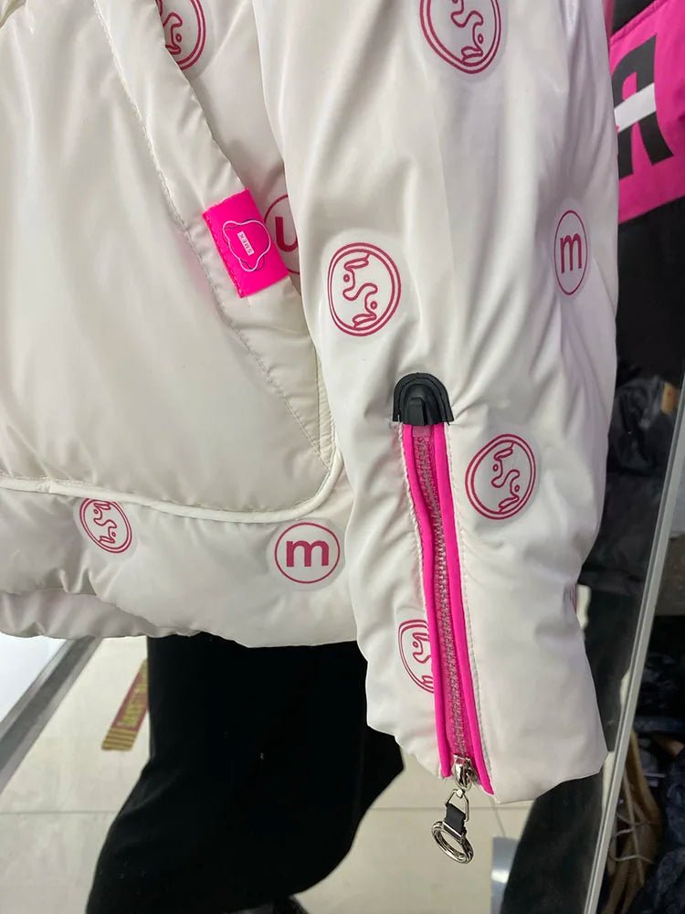 Giubbino bicolor impermeabile con cappuccio da donna ATREND