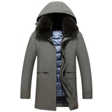 Giubbino casual con cappuccio removibile in pelo da uomo ATREND